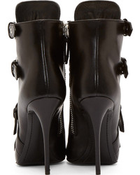 schwarze Leder Stiefeletten von Giuseppe Zanotti