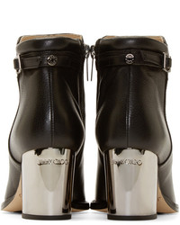 schwarze Leder Stiefeletten von Jimmy Choo