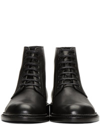 schwarze Leder Stiefeletten von Saint Laurent