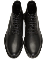 schwarze Leder Stiefeletten von Saint Laurent