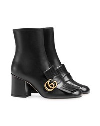 schwarze Leder Stiefeletten von Gucci