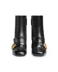 schwarze Leder Stiefeletten von Gucci