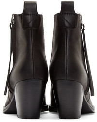 schwarze Leder Stiefeletten von Acne Studios