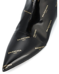 schwarze Leder Stiefeletten von Balenciaga