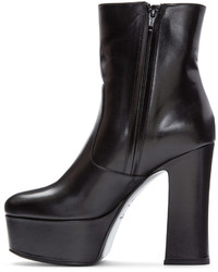 schwarze Leder Stiefeletten von Saint Laurent