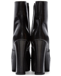 schwarze Leder Stiefeletten von Saint Laurent