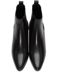 schwarze Leder Stiefeletten von Saint Laurent
