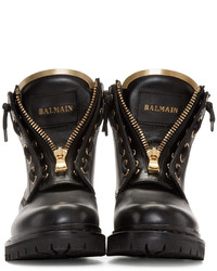 schwarze Leder Stiefeletten von Balmain