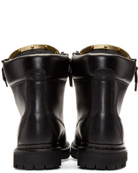 schwarze Leder Stiefeletten von Balmain