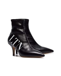 schwarze Leder Stiefeletten von Valentino