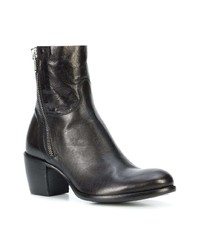 schwarze Leder Stiefeletten von Rocco P.