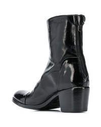 schwarze Leder Stiefeletten von Alberto Fasciani