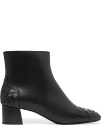 schwarze Leder Stiefeletten von Bottega Veneta