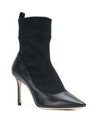 schwarze Leder Stiefeletten von Jimmy Choo