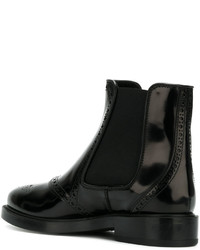 schwarze Leder Stiefeletten von Tod's