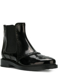 schwarze Leder Stiefeletten von Tod's