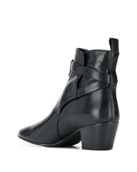 schwarze Leder Stiefeletten von Marc Ellis