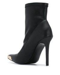 schwarze Leder Stiefeletten von Versace Jeans Couture