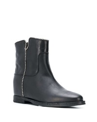 schwarze Leder Stiefeletten von Via Roma 15