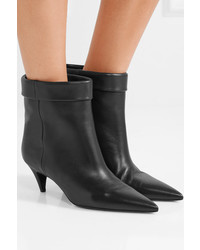 schwarze Leder Stiefeletten von Saint Laurent