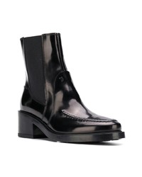 schwarze Leder Stiefeletten von Tod's