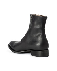 schwarze Leder Stiefeletten von Yohji Yamamoto