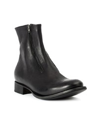 schwarze Leder Stiefeletten von Yohji Yamamoto