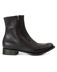 schwarze Leder Stiefeletten von Yohji Yamamoto