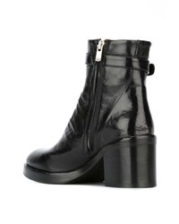 schwarze Leder Stiefeletten von Officine Creative