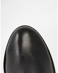 schwarze Leder Stiefeletten von Asos