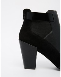 schwarze Leder Stiefeletten von Asos