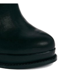 schwarze Leder Stiefeletten von Asos