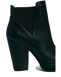 schwarze Leder Stiefeletten von Asos