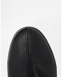 schwarze Leder Stiefeletten von Asos