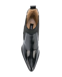 schwarze Leder Stiefeletten von Sergio Rossi