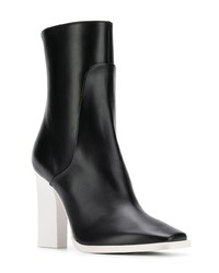 schwarze Leder Stiefeletten von Lanvin