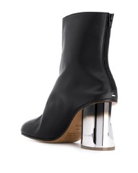 schwarze Leder Stiefeletten von Maison Margiela