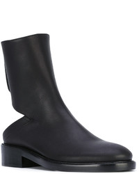 schwarze Leder Stiefeletten von Ann Demeulemeester