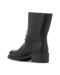 schwarze Leder Stiefeletten von Hogan