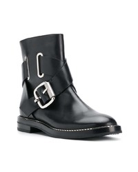 schwarze Leder Stiefeletten von Casadei