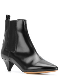 schwarze Leder Stiefeletten von Isabel Marant