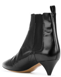 schwarze Leder Stiefeletten von Isabel Marant