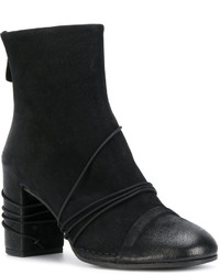 schwarze Leder Stiefeletten