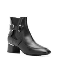 schwarze Leder Stiefeletten von Tod's