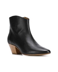 schwarze Leder Stiefeletten von Isabel Marant