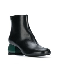 schwarze Leder Stiefeletten von Marni