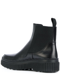 schwarze Leder Stiefeletten von Tod's