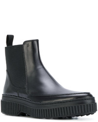 schwarze Leder Stiefeletten von Tod's