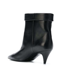 schwarze Leder Stiefeletten von Saint Laurent