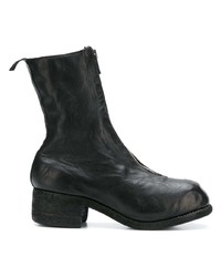 schwarze Leder Stiefeletten von Guidi